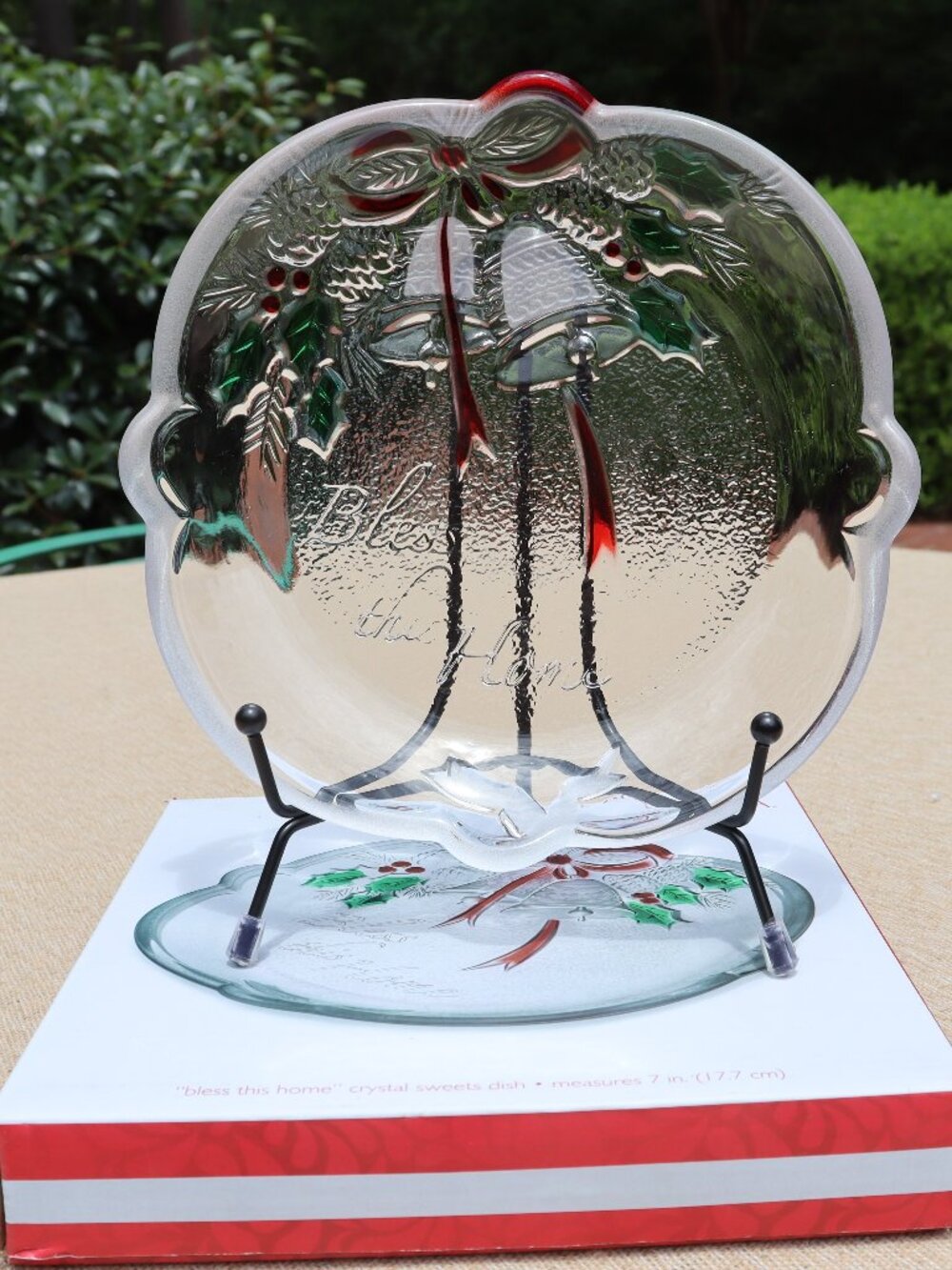 Celebrations by Mikasa Holiday Bells Collections Crystal Sweets‎ Dish